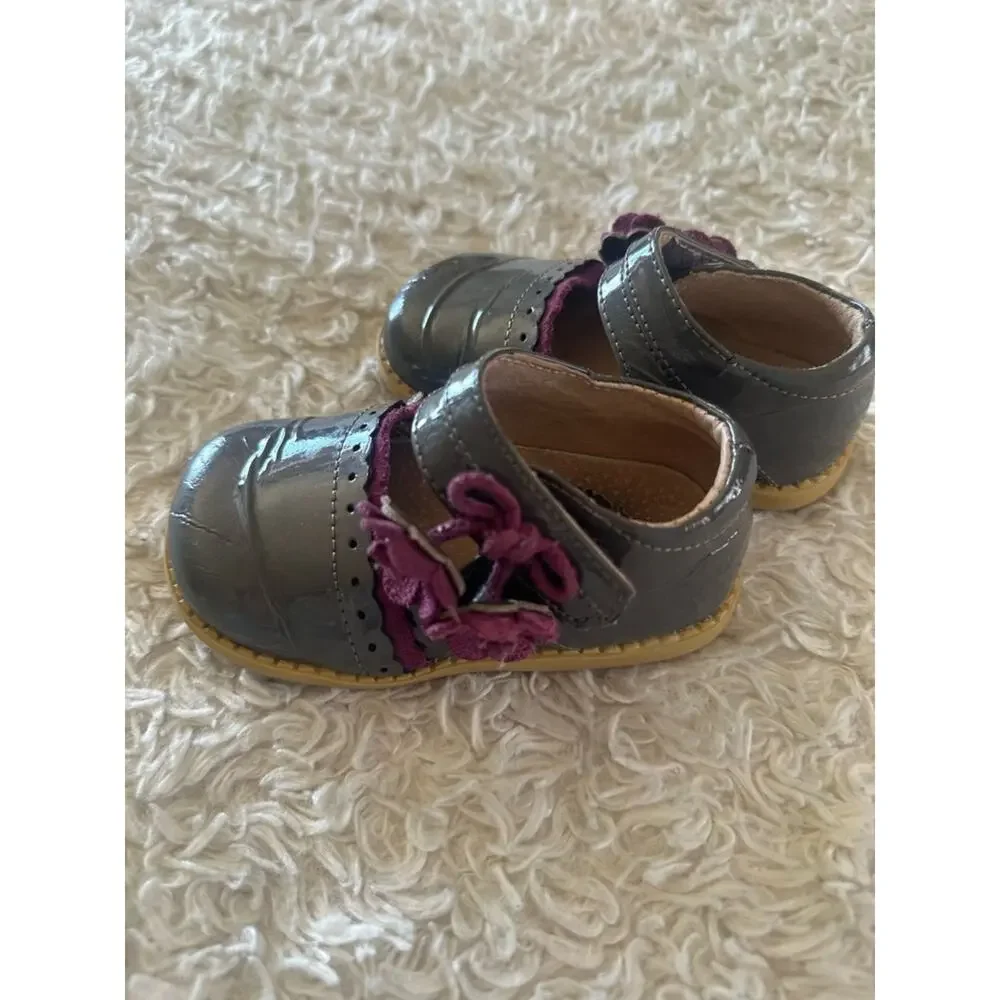 Livie & Luca Bluebell Mary Janes Grey Patent Leather Toddler Girls Size 5
